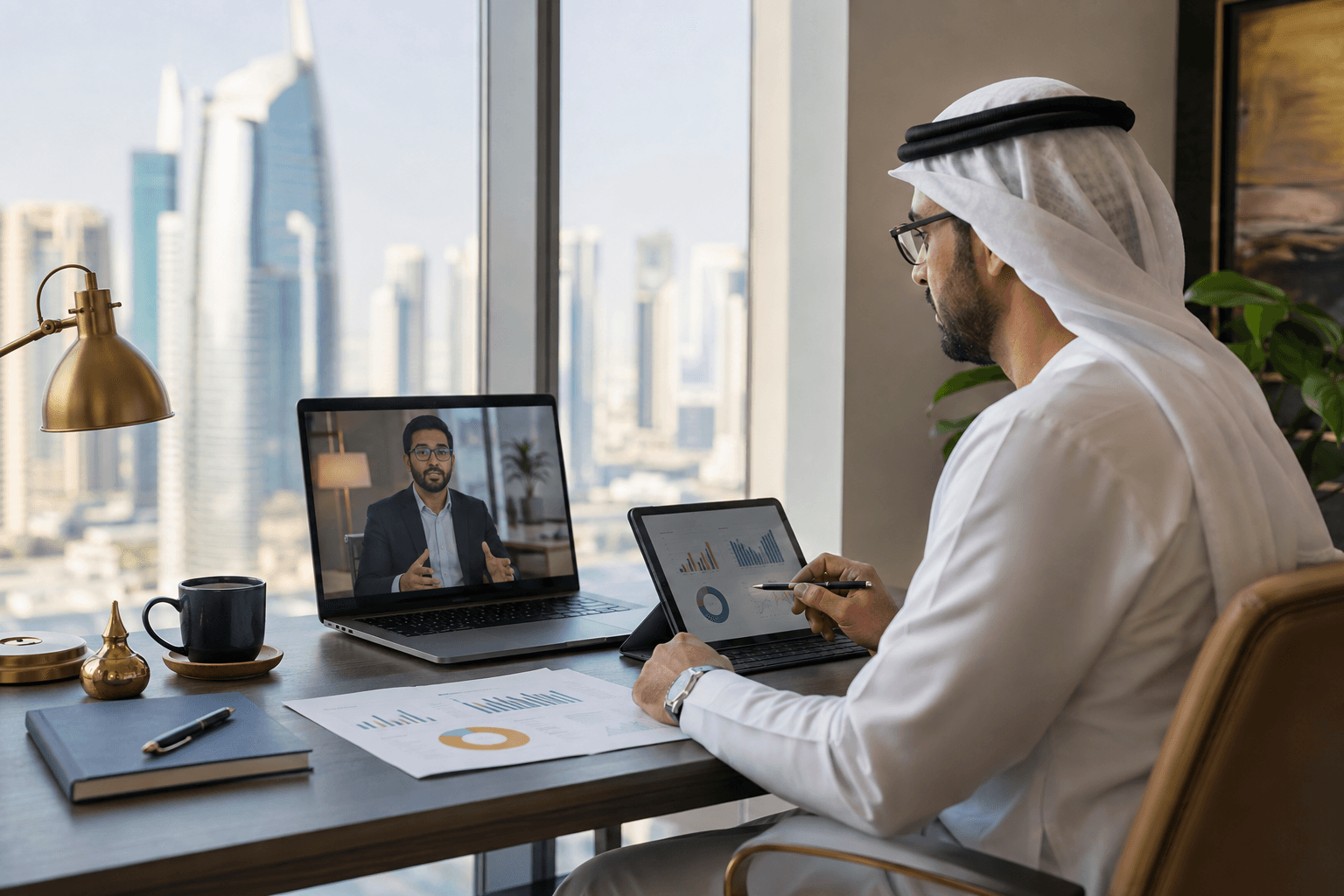 Business owner discussing financial reports with an accounting adviser